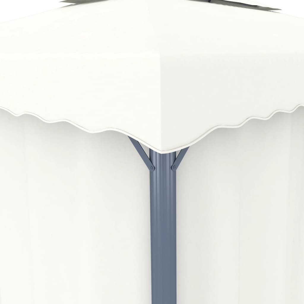 Pavillon mit Vorhang 4x3 m Cremeweiß Aluminium