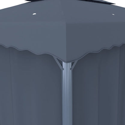Pavillon mit Vorhang 4x3 m Cremeweiß Aluminium