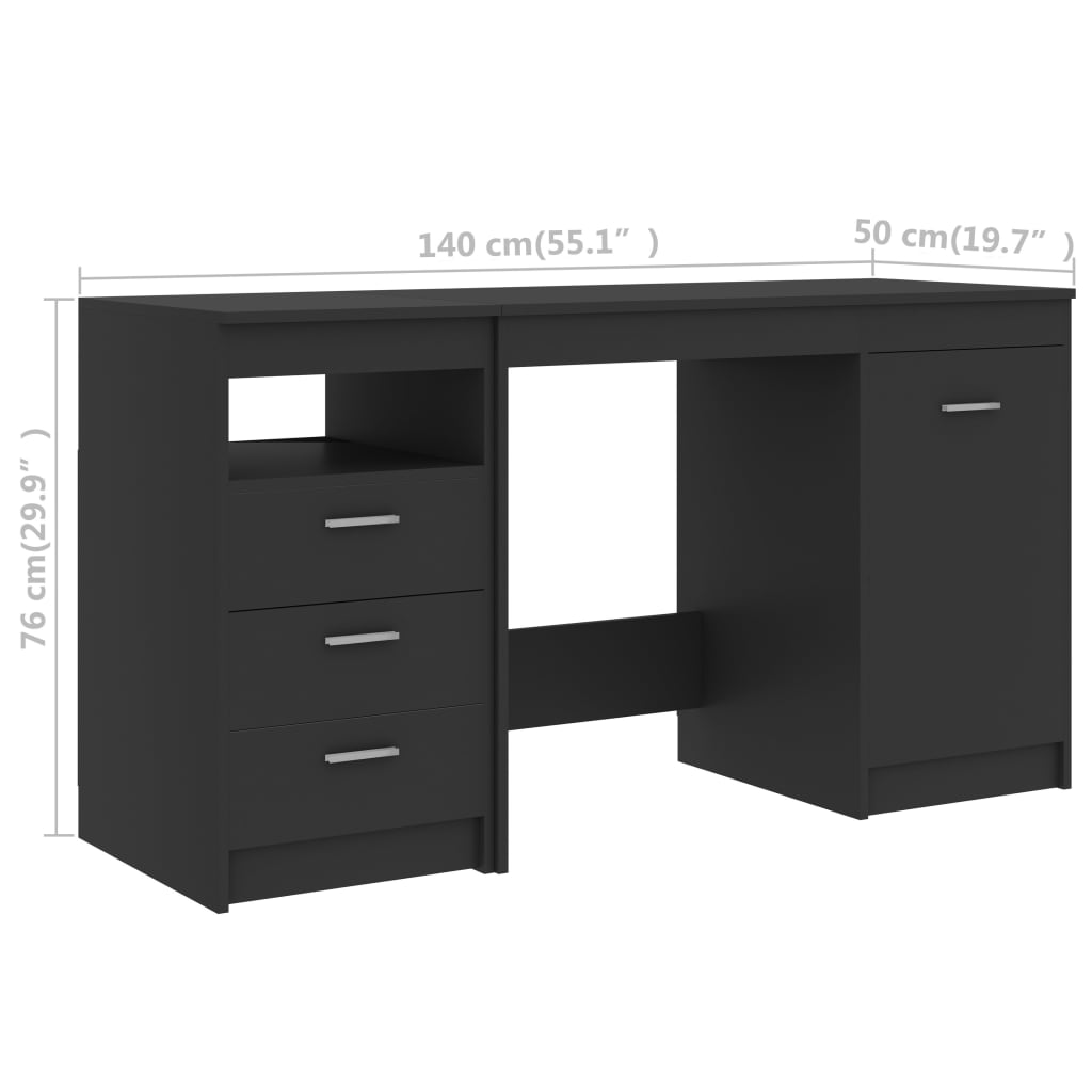 Schreibtisch Weiß 140x50x76 cm Holzwerkstoff