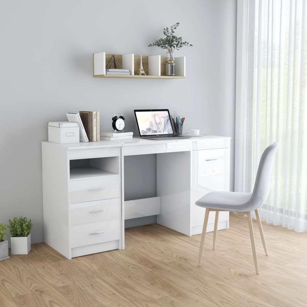 Schreibtisch Weiß 140x50x76 cm Holzwerkstoff