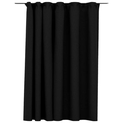 Verdunkelungsvorhänge mit Haken Leinenoptik Schwarz 290x245cm