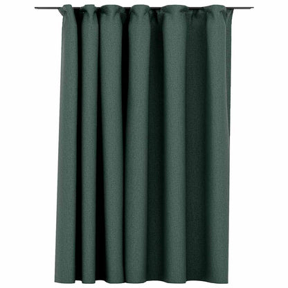 Verdunkelungsvorhänge mit Haken Leinenoptik Schwarz 290x245cm