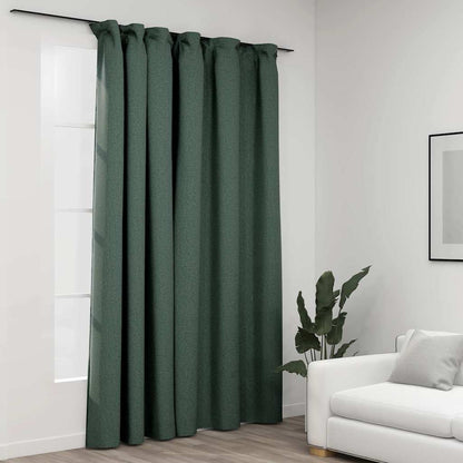Verdunkelungsvorhänge mit Haken Leinenoptik Schwarz 290x245cm