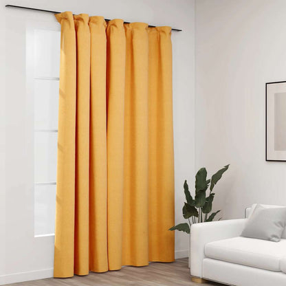Verdunkelungsvorhänge mit Haken Leinenoptik Schwarz 290x245cm