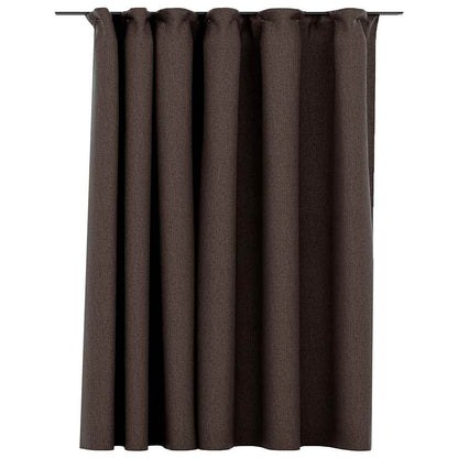 Verdunkelungsvorhänge mit Haken Leinenoptik Schwarz 290x245cm