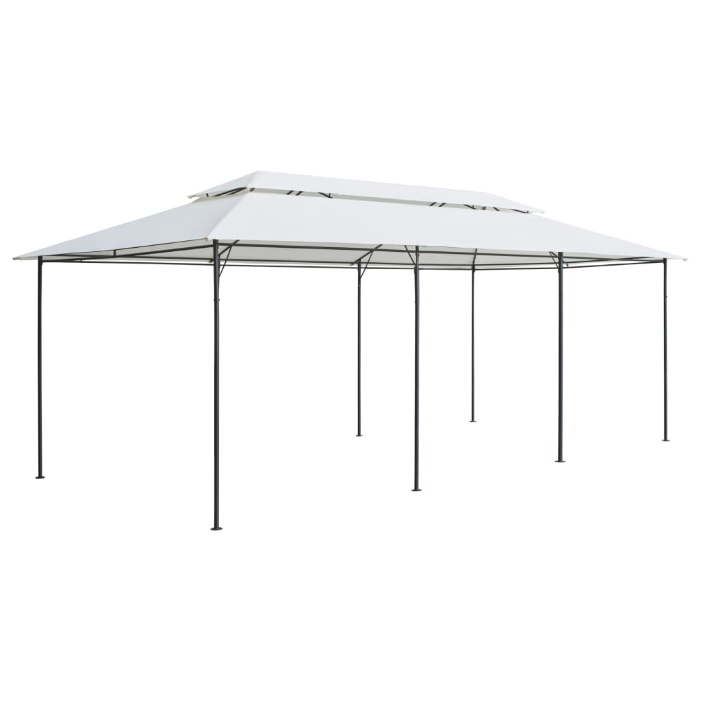 Pavillon mit Vorhängen 600x298x270 cm Weiß 180g/m²