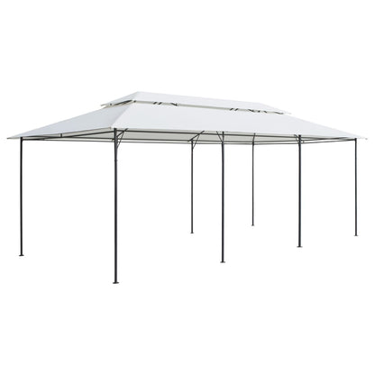 Pavillon mit Vorhängen 600x298x270 cm Weiß 180g/m²
