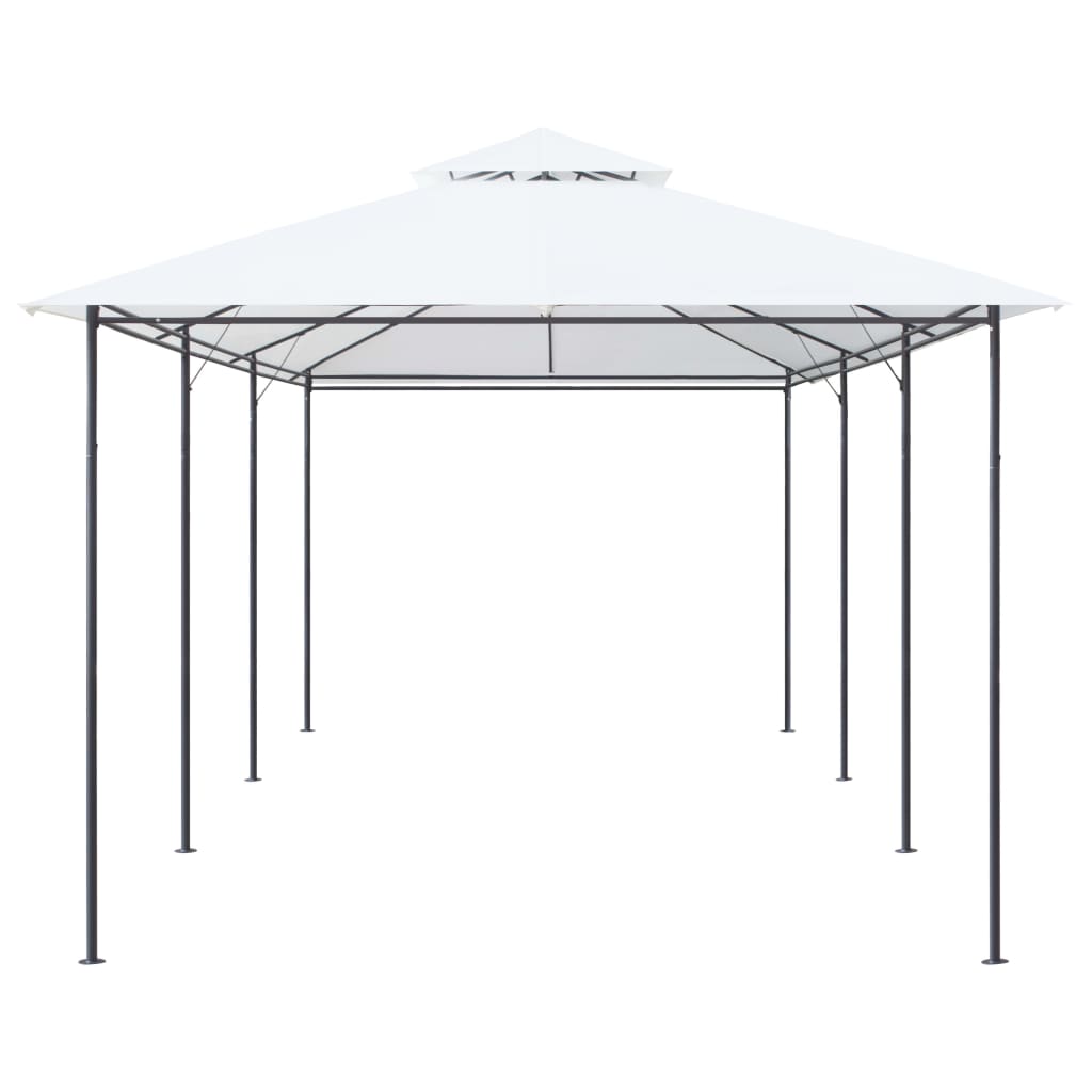 Pavillon mit Vorhängen 600x298x270 cm Weiß 180g/m²