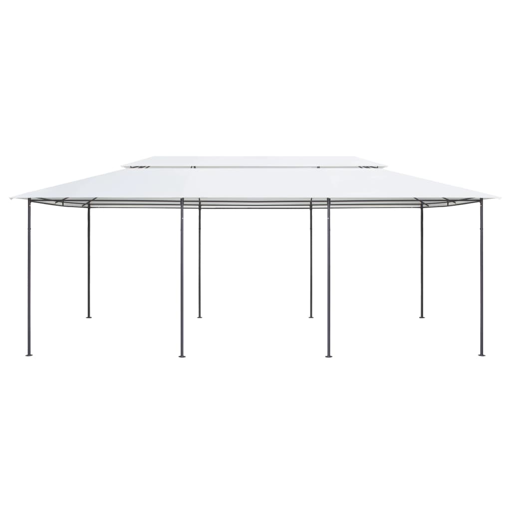 Pavillon mit Vorhängen 600x298x270 cm Weiß 180g/m²