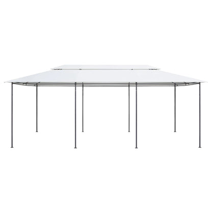 Pavillon mit Vorhängen 600x298x270 cm Weiß 180g/m²