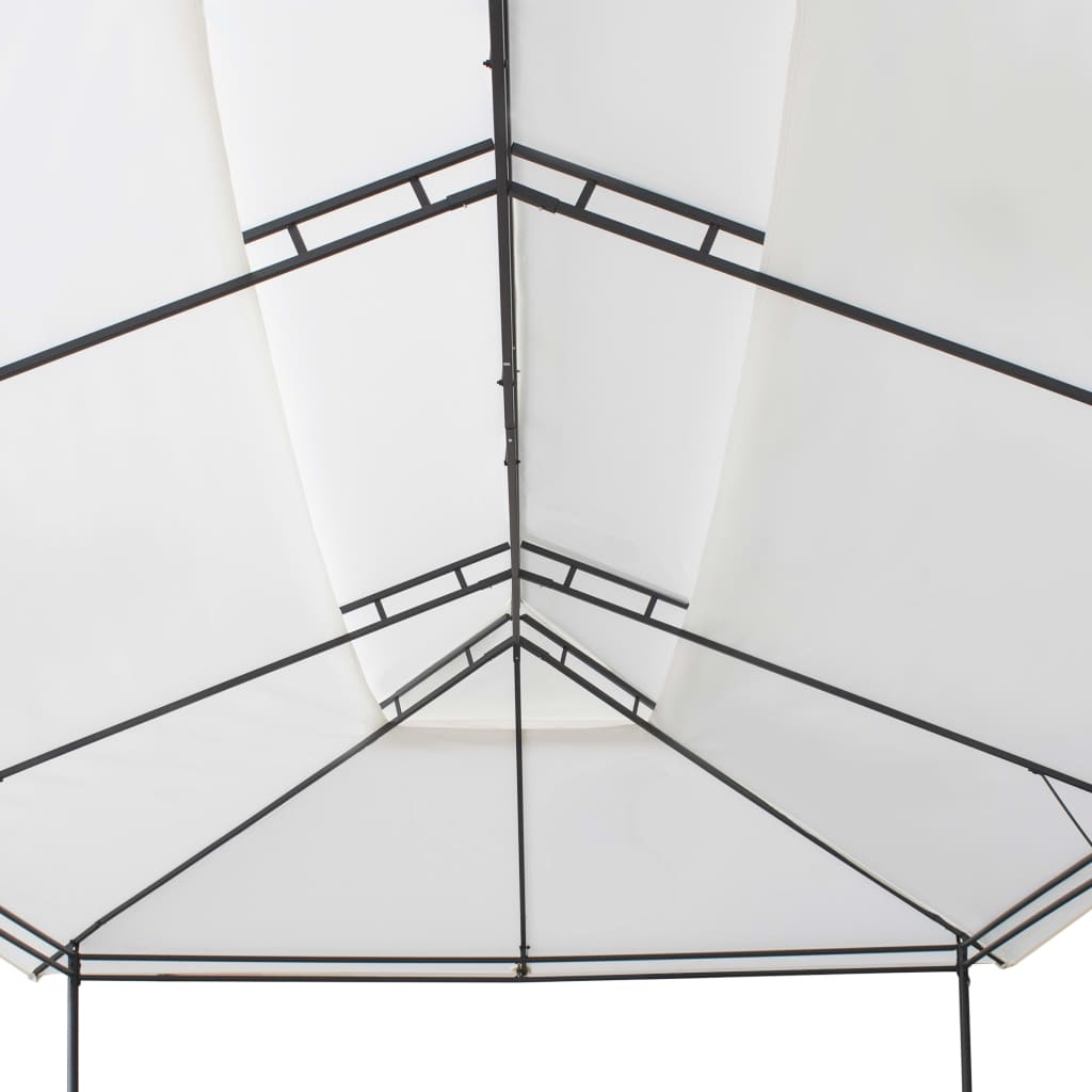 Pavillon mit Vorhängen 600x298x270 cm Weiß 180g/m²
