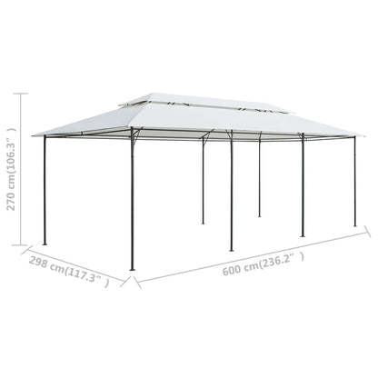 Pavillon mit Vorhängen 600x298x270 cm Weiß 180g/m²