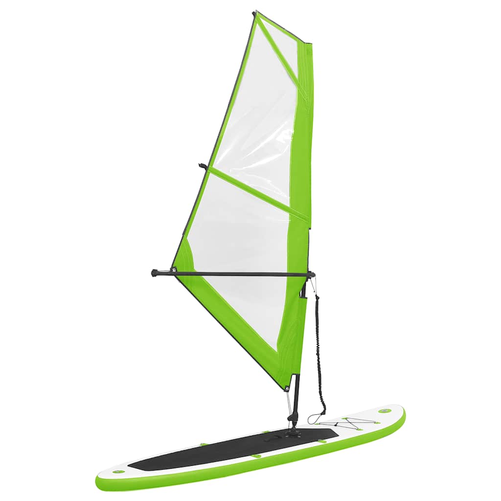 Aufblasbares SUP-Board mit Segel Set Blau und Weiß