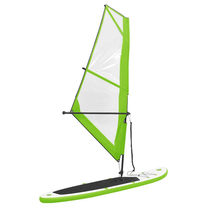 Aufblasbares SUP-Board mit Segel Set Blau und Weiß