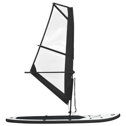 Aufblasbares SUP-Board mit Segel Set Blau und Weiß