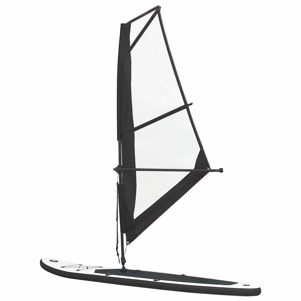 Aufblasbares SUP-Board mit Segel Set Blau und Weiß