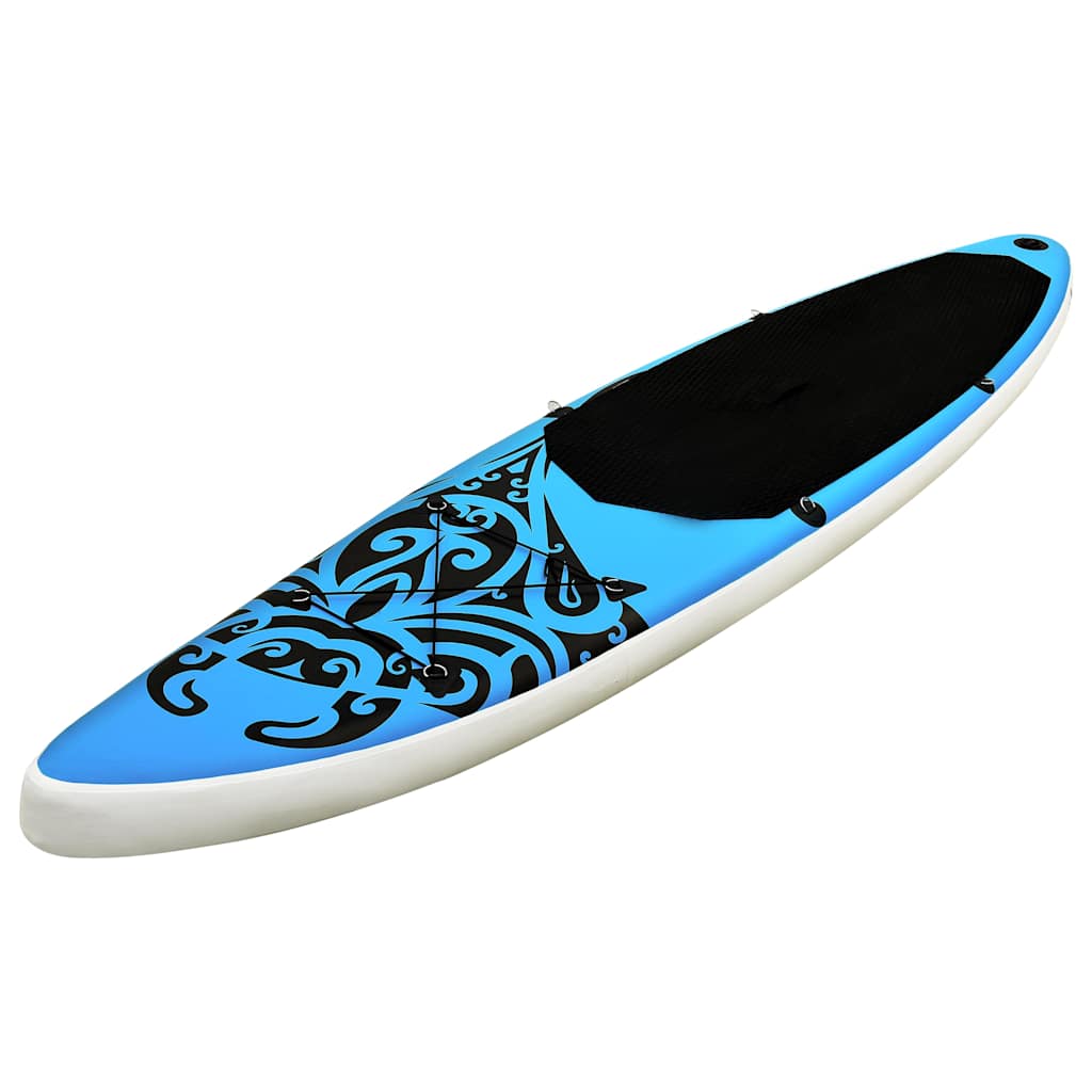 SUP-Board-Set Aufblasbar 305x76x15 cm Schwarz