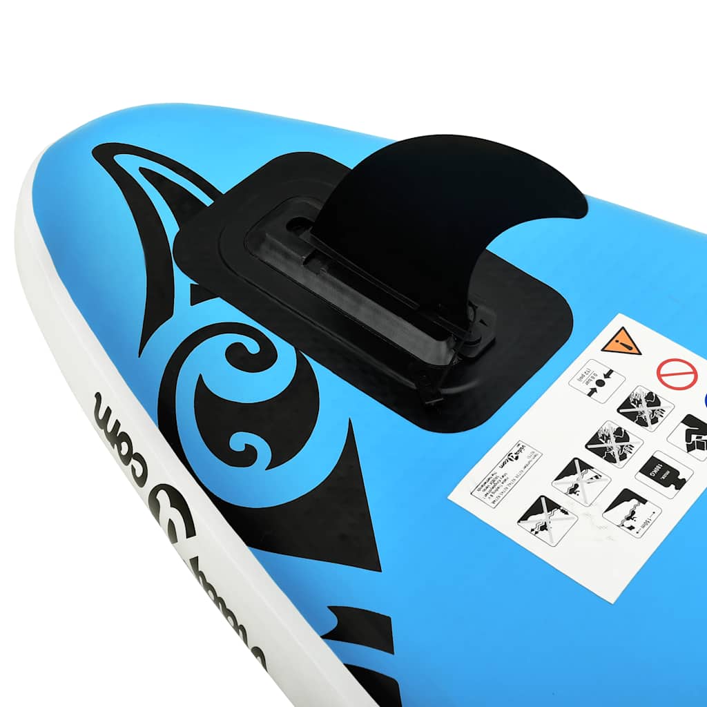 SUP-Board-Set Aufblasbar 305x76x15 cm Schwarz