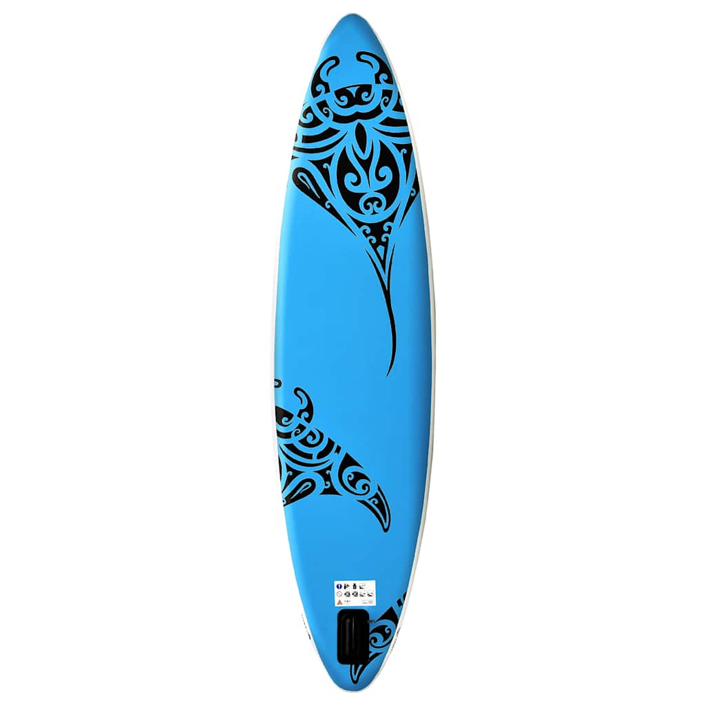 SUP-Board-Set Aufblasbar 366x76x15 cm Grün