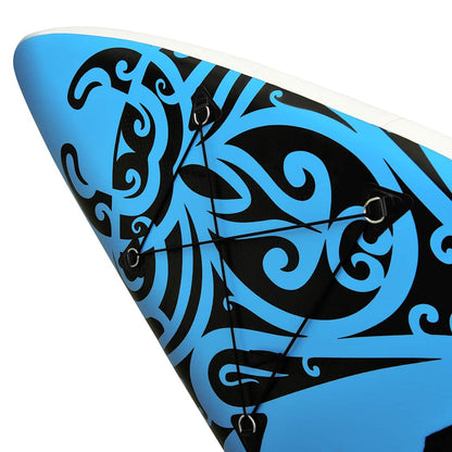 SUP-Board-Set Aufblasbar 366x76x15 cm Grün