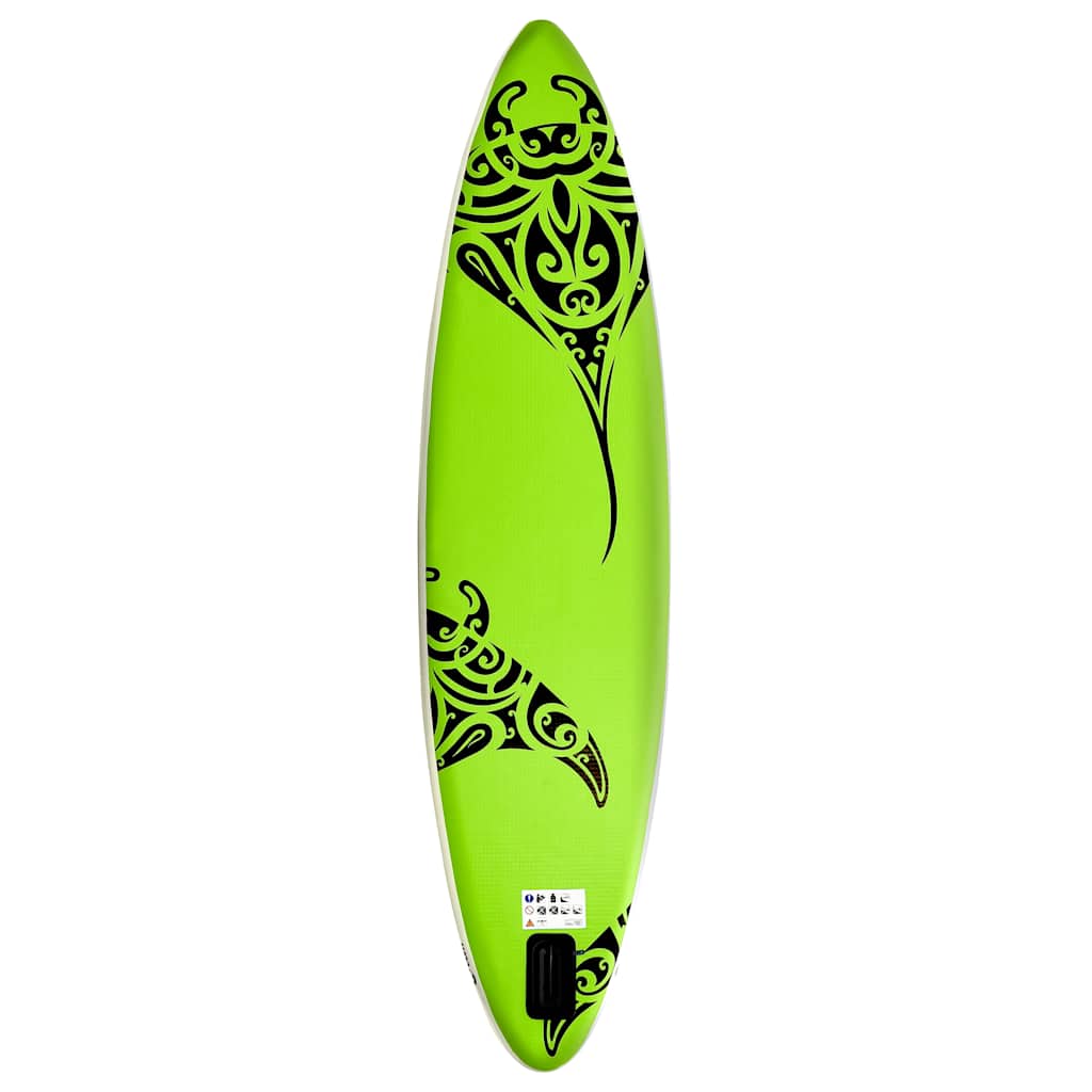 SUP-Board-Set Aufblasbar 305x76x15 cm Schwarz