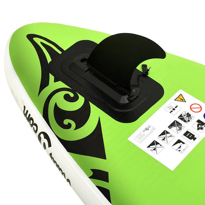 SUP-Board-Set Aufblasbar 305x76x15 cm Schwarz