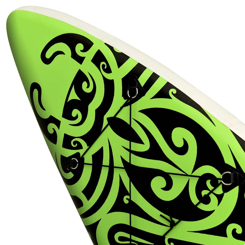 SUP-Board-Set Aufblasbar 305x76x15 cm Schwarz