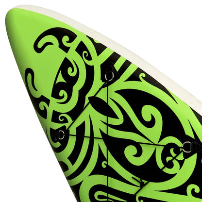 SUP-Board-Set Aufblasbar 305x76x15 cm Schwarz