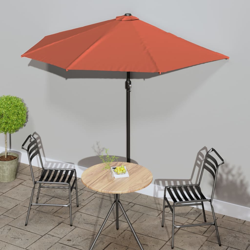 Balkon-Sonnenschirm Alu-Mast Bordeaux 300X155X223Cm Halbrund