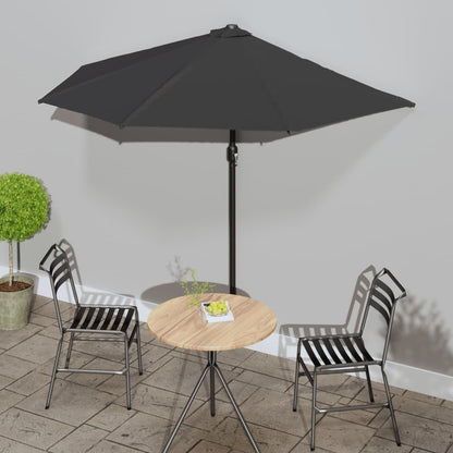 Balkon-Sonnenschirm Alu-Mast Bordeaux 300X155X223Cm Halbrund