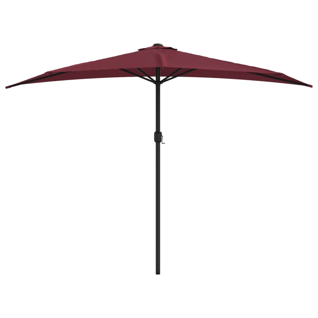 Balkon-Sonnenschirm Alu-Mast Bordeaux 300X155X223Cm Halbrund