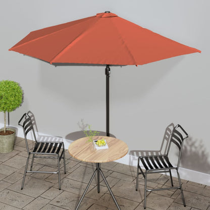 Balkon-Sonnenschirm Alu-Mast Bordeaux 300X155X223Cm Halbrund