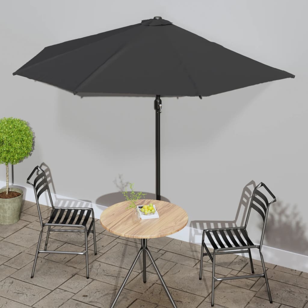Balkon-Sonnenschirm Alu-Mast Bordeaux 300X155X223Cm Halbrund