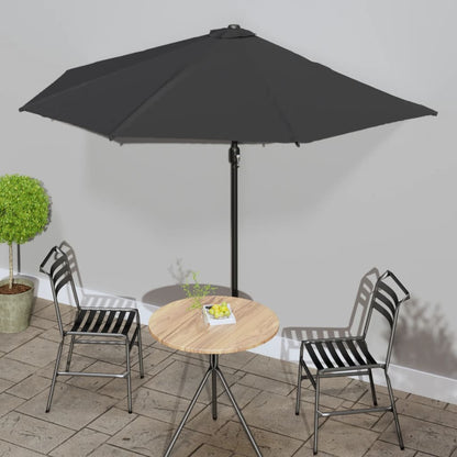 Balkon-Sonnenschirm Alu-Mast Bordeaux 300X155X223Cm Halbrund