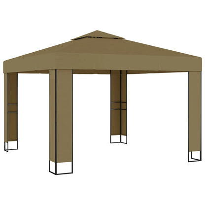 Pavillon mit Doppeldach 3 x 3 m Weiß