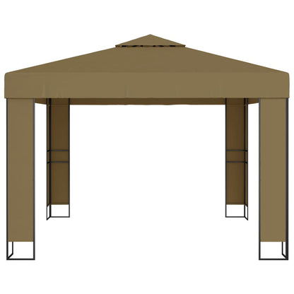 Pavillon mit Doppeldach 3 x 3 m Weiß