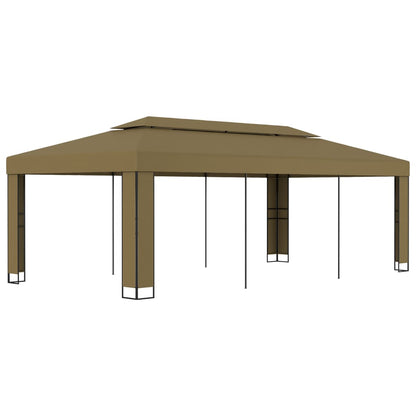Pavillon mit Doppeldach 3 x 3 m Weiß
