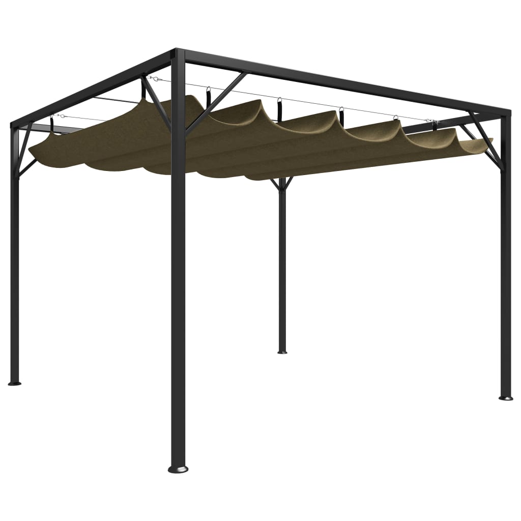 Gartenpavillon mit ausziehbarem Dach 3×3 m Anthrazit