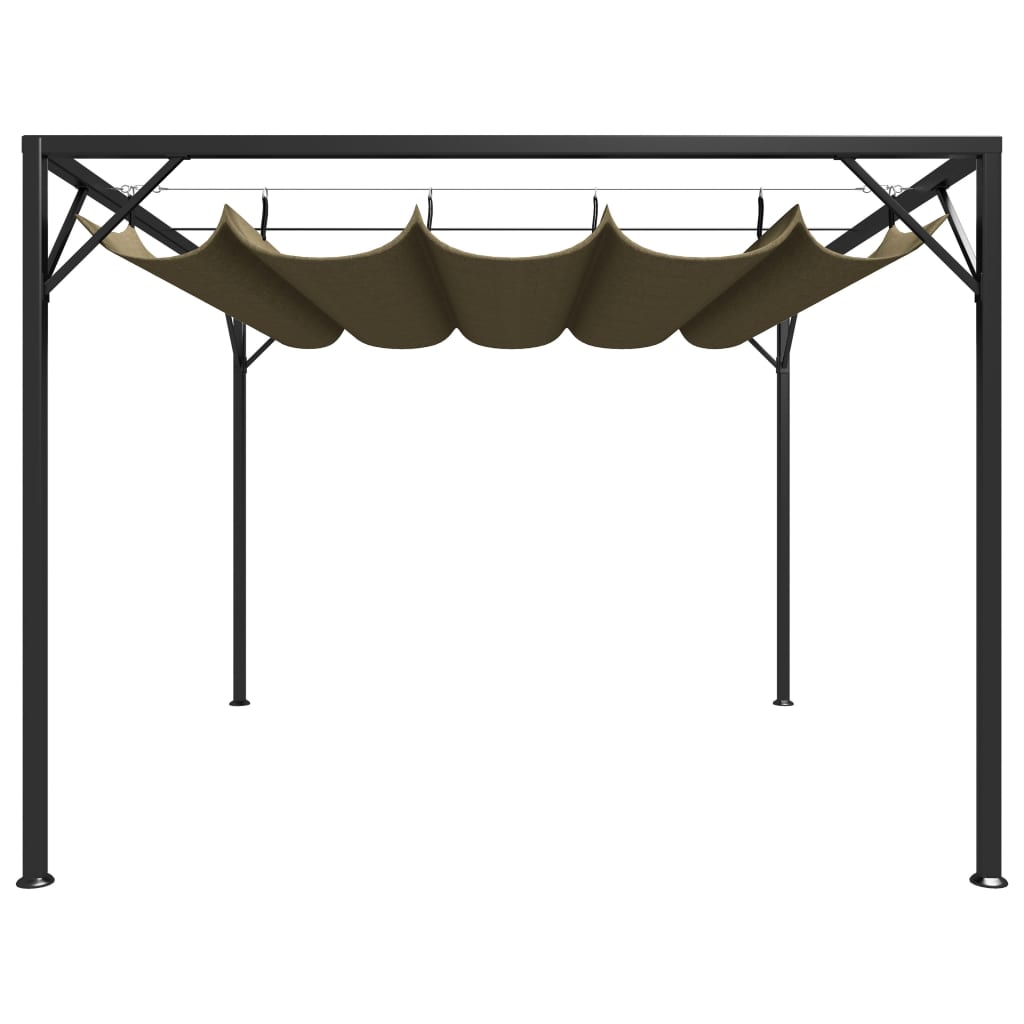 Gartenpavillon mit ausziehbarem Dach 3×3 m Anthrazit