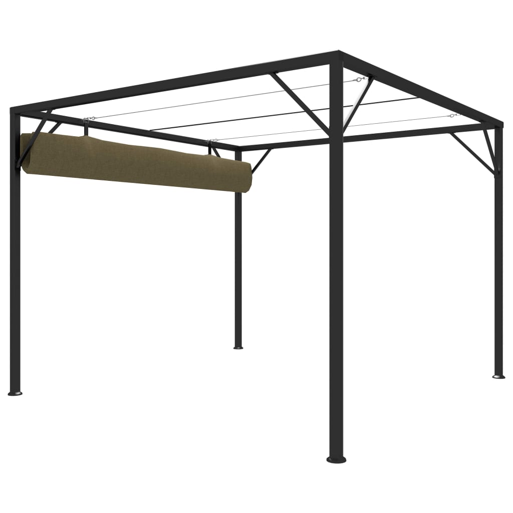 Gartenpavillon mit ausziehbarem Dach 3×3 m Anthrazit