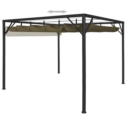 Gartenpavillon mit ausziehbarem Dach 3×3 m Anthrazit