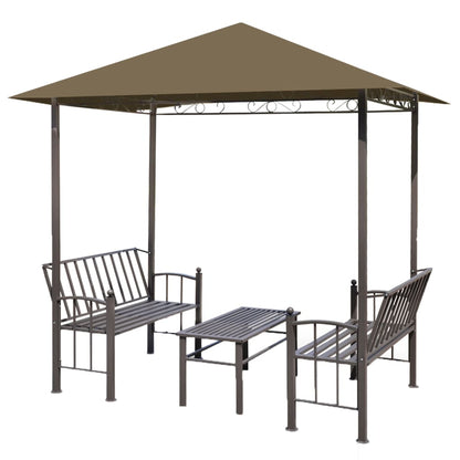 Gartenpavillon mit Tisch und Bänken 2,5x1,5x2,4 m Anthrazit