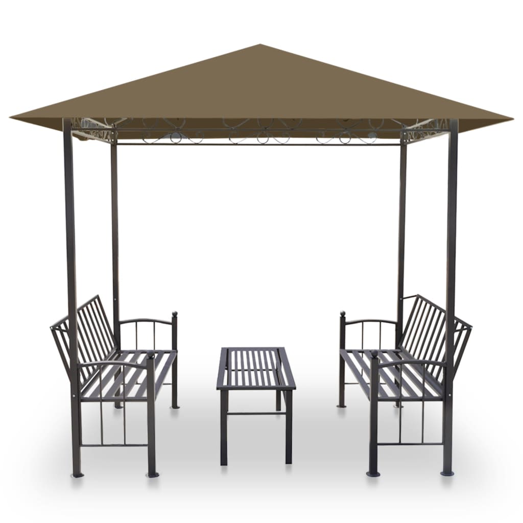 Gartenpavillon mit Tisch und Bänken 2,5x1,5x2,4 m Anthrazit