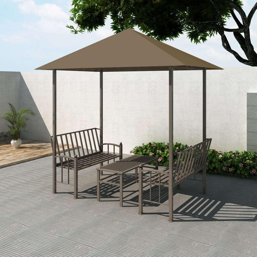 Gartenpavillon mit Tisch und Bänken 2,5x1,5x2,4 m Anthrazit