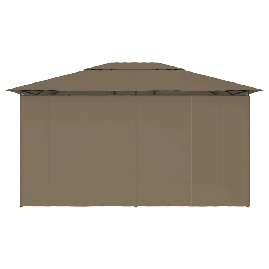 Gartenpavillon mit Vorhängen 4 x 3 m Anthrazit
