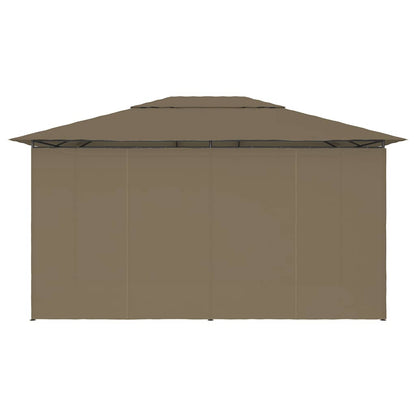 Gartenpavillon mit Vorhängen 4 x 3 m Anthrazit