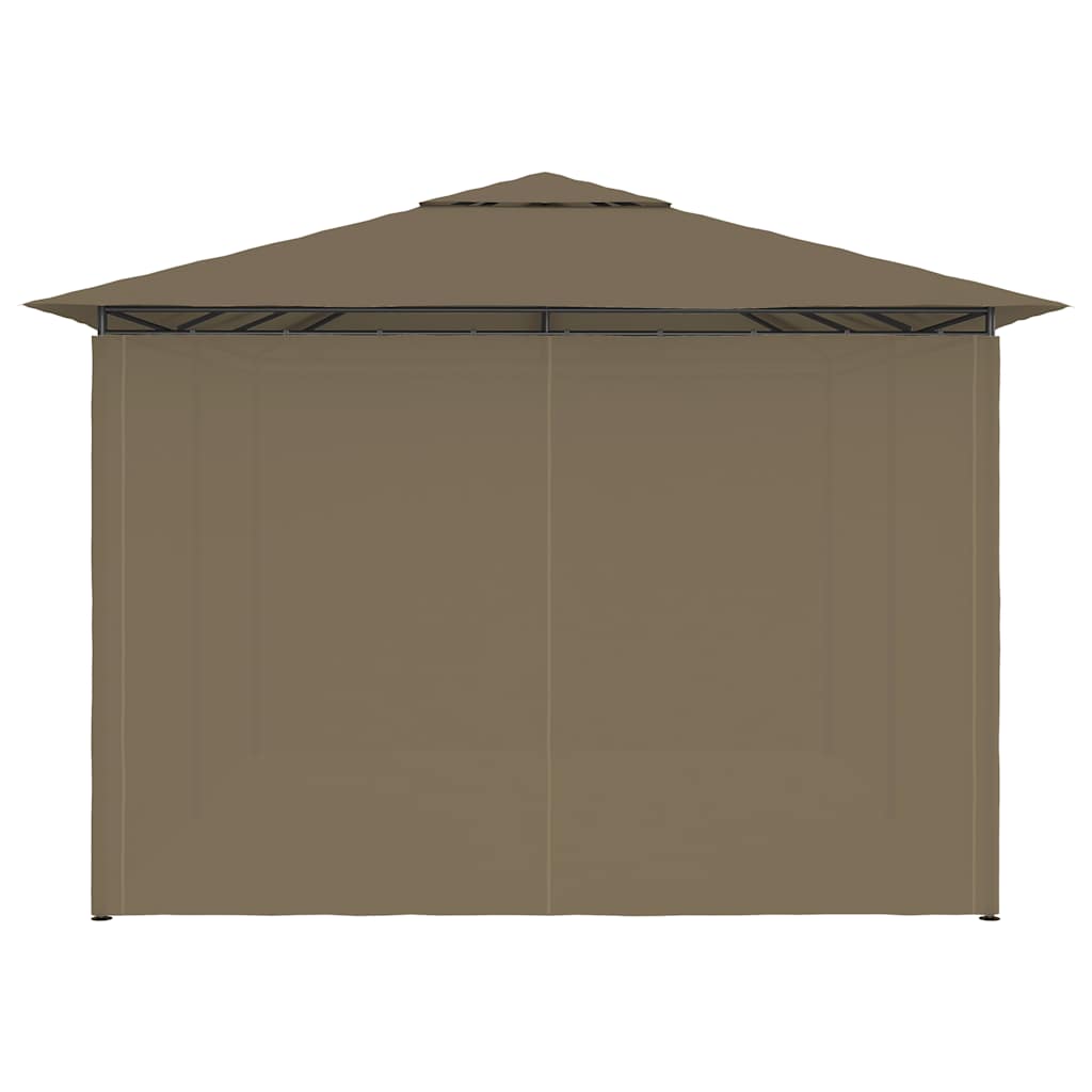 Gartenpavillon mit Vorhängen 4 x 3 m Anthrazit