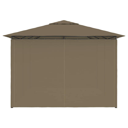 Gartenpavillon mit Vorhängen 4 x 3 m Anthrazit