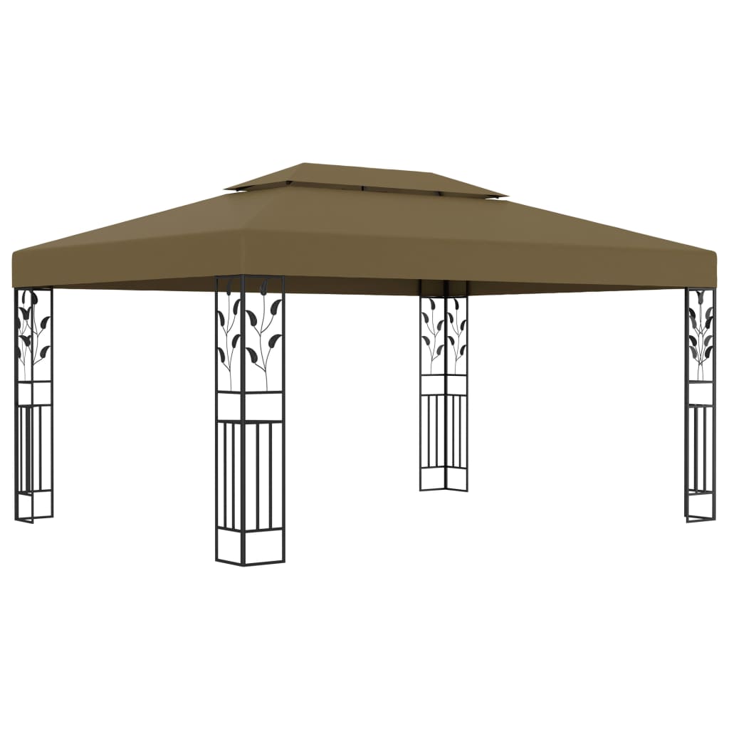 Pavillon mit Doppeldach 3x4 m Weiß