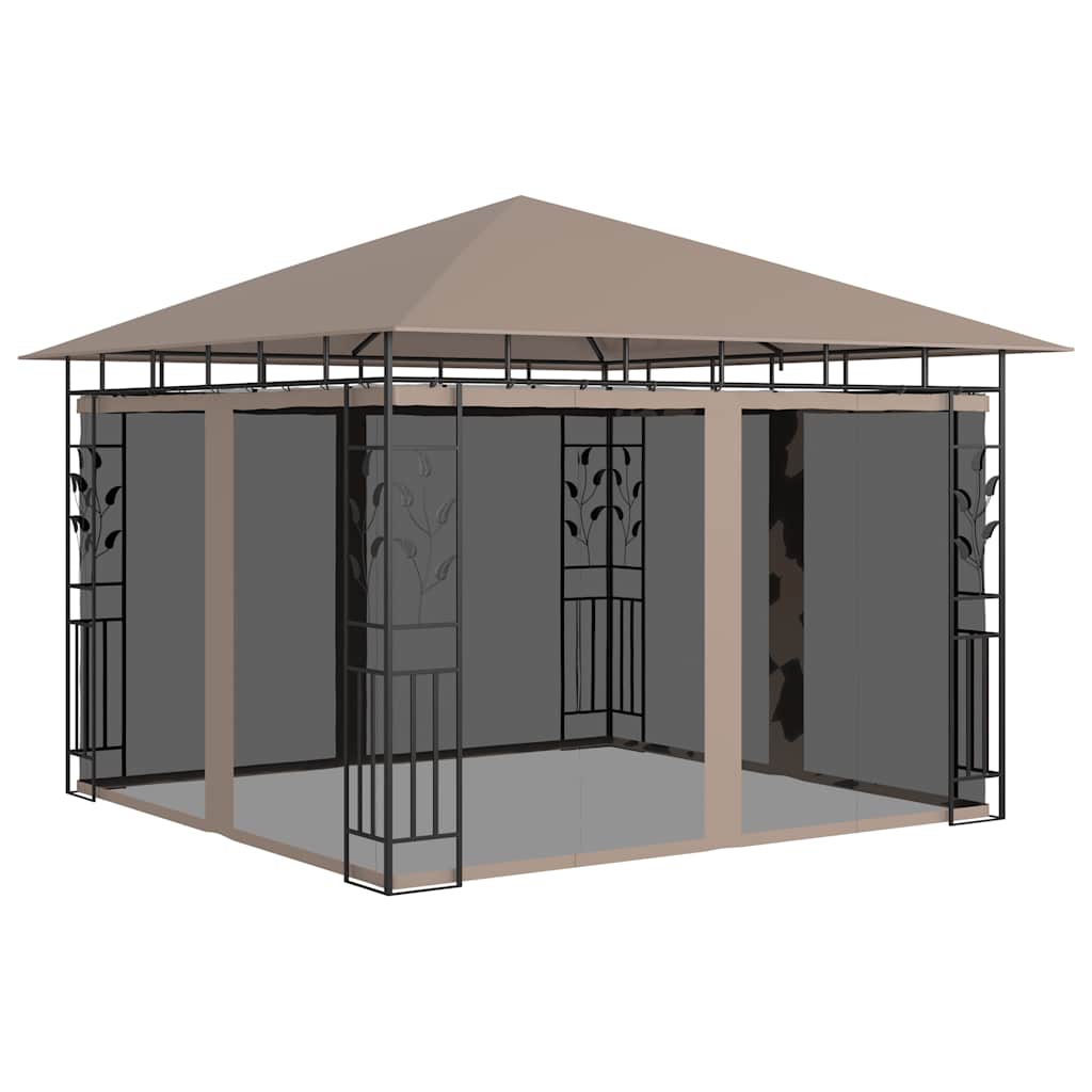 Pavillon mit Moskitonetz 4x3x2,73 m Creme 180 g/m²